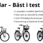 Elcyklar bäst i test – Samlingsbild på testade elcyklar