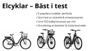 Elcyklar bäst i test – Samlingsbild på testade elcyklar
