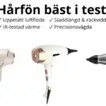 3 hårfönar med text bäst i test ovanför